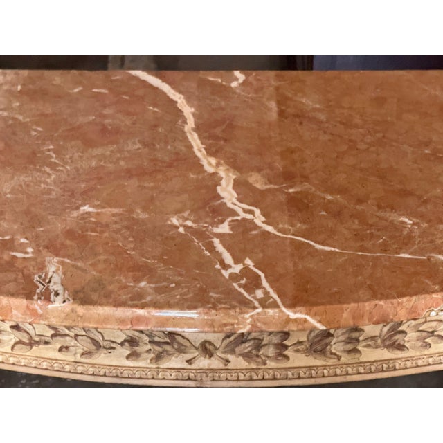 Mid 20th Century Italian Louis XVI Style Console With Rouge Marble Top For Sale - Image 9 of 13