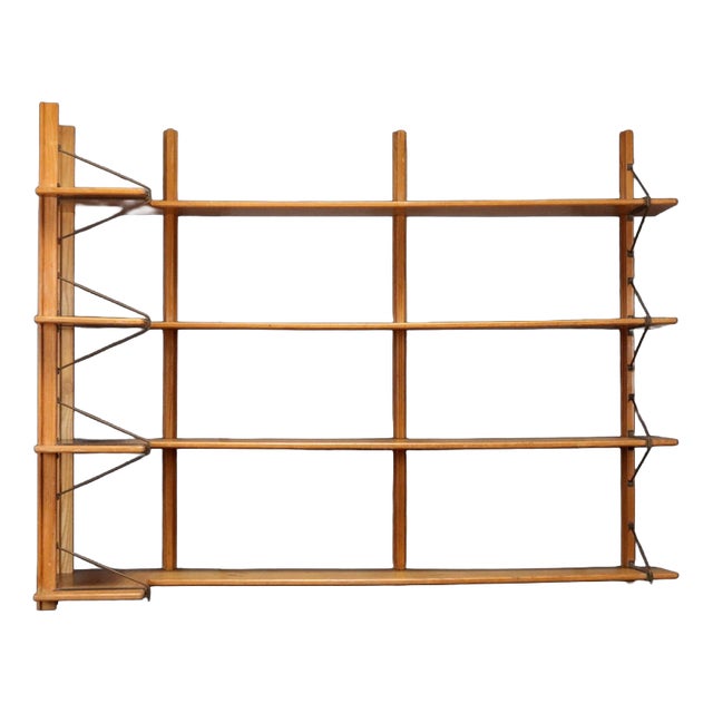 Vintage Wooden Corner Bookshelf, 1960s For Sale