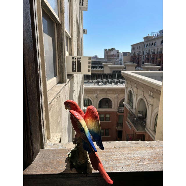 Red 1980's Fitz and Floyd Deco Macaw Parrot Figurine For Sale - Image 8 of 11