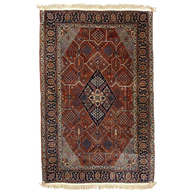 1920s Handmade Antique Persian Jozan Rug 4.6' X 6.11' For Sale - Image 9 of 9