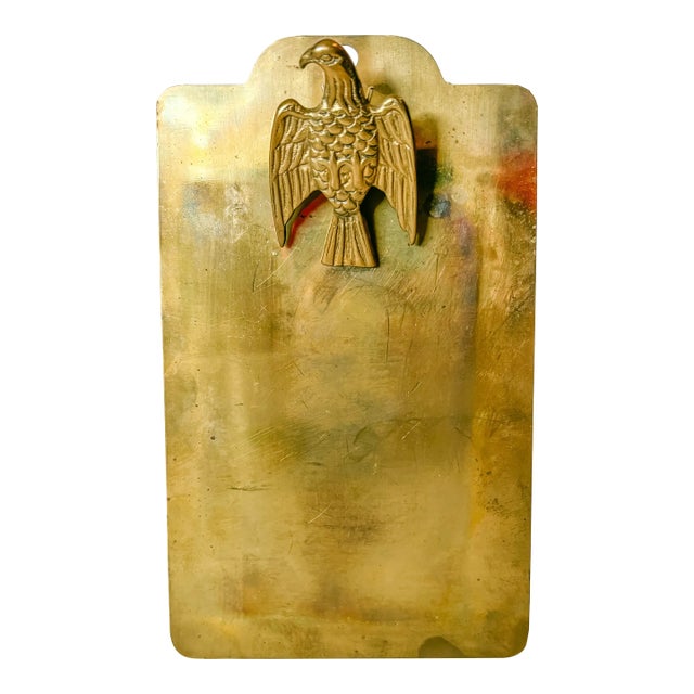 Mid Century Brass Eagle Mini Clipboard For Sale