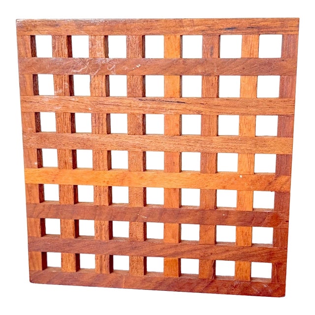 1960s Dansk Teak Wood Trellis Trivet by Jens Quistgaard, Denmark For Sale