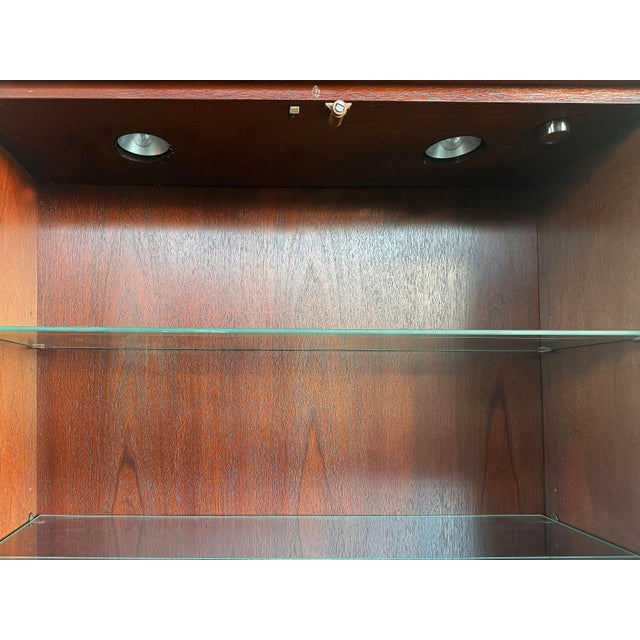 Late 20th Century George III or Hepplewhite Style Mahogany Secretary Bookcase With Arch Pediment For Sale - Image 11 of 13