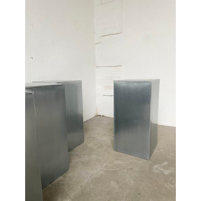 Vintage Stainless Steel Bases, 1980s, Set of 5 For Sale - Image 15 of 18