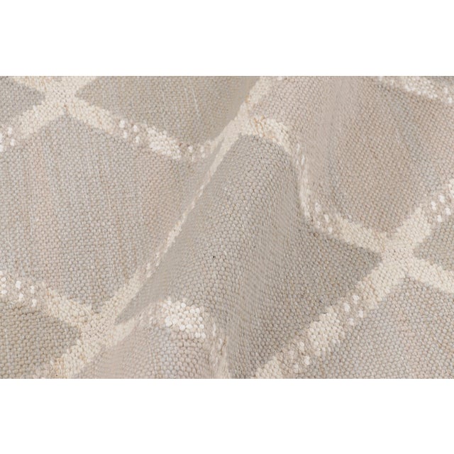 Rug & Kilim’s Scandinavian Style Rug in Taupe With Diamond Patterns For Sale In New York - Image 6 of 7