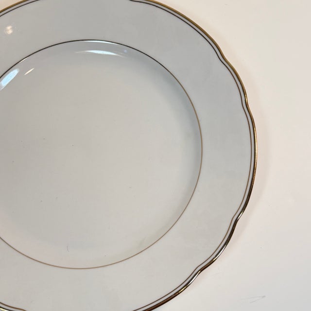 Late 20th Century French Country White Bavarian Porcelain Dinnerware Set, Scalloped Gold Trim, 40 Pieces For Sale - Image 6 of 18