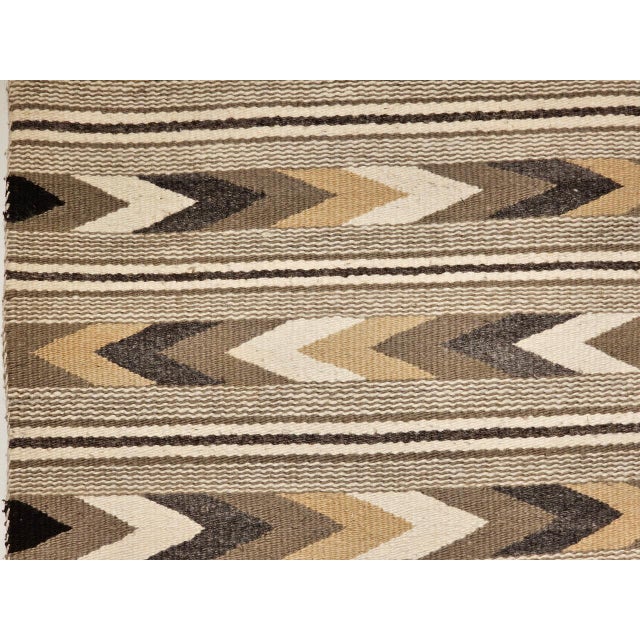 Vintage Navajo Navajo Rug, Chevron Band Pattern, Native American Wall Art, 2x3 For Sale - Image 4 of 8