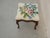 White Vintage French Provincial Floral Queen Anne Needlepoint Footstool ~ Bench For Sale - Image 8 of 15