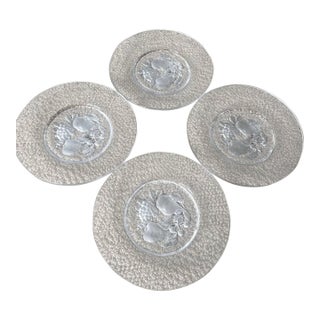 1970s Val St. Lambert Crystal Plates - Signed Belgium- Set of 4 For Sale