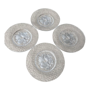 1970s Val St. Lambert Crystal Plates - Signed Belgium- Set of 4
