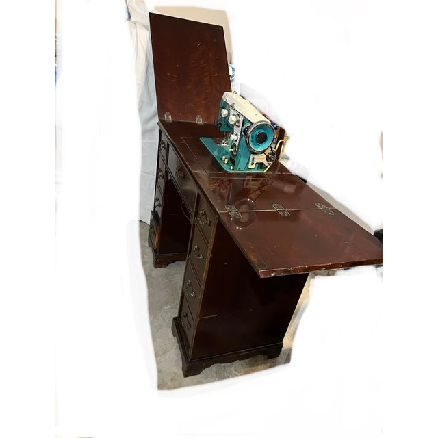 1950s Traditional Federal Kneehole Desk and Sewing Desk For Sale - Image 9 of 11