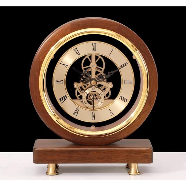 2020s Solid Wood Table Clock For Sale - Image 5 of 7