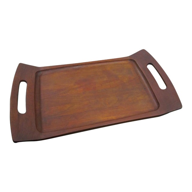 Dansk International Designs Ltd Jhq Large Teak Tray Mid Century Modern Home Decor For Sale