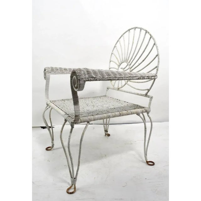 Wood Nautilus Shell Back Arm Lounge Chair For Sale - Image 7 of 12