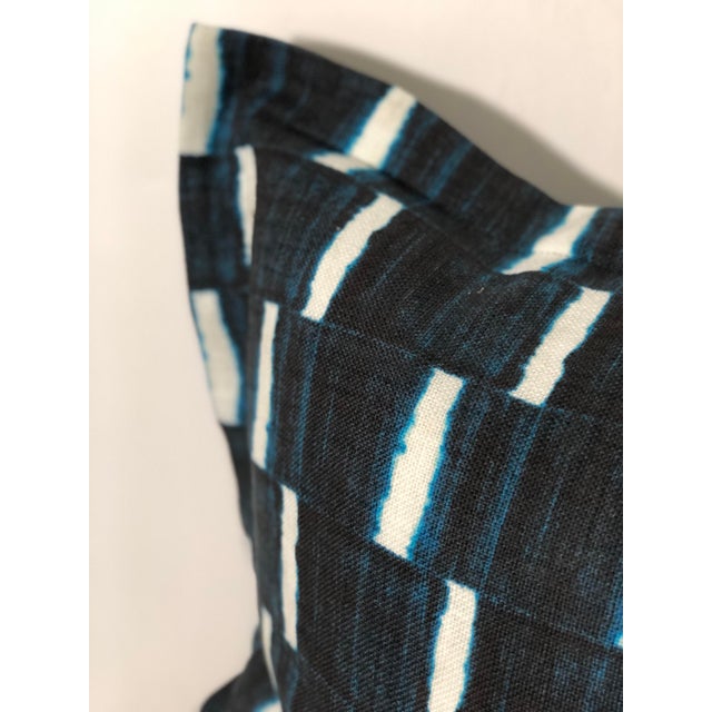 Textile 24” Indigo Dyed Linen Pillows by Jim Thompson - a Pair For Sale - Image 7 of 10