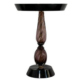 Murano Glass Side Table with Amethyst Stem from Seguso, Italy, 2018 For Sale