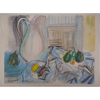 Raoul Dufy, Pears and White Pot, 1953, Original Lithograph For Sale