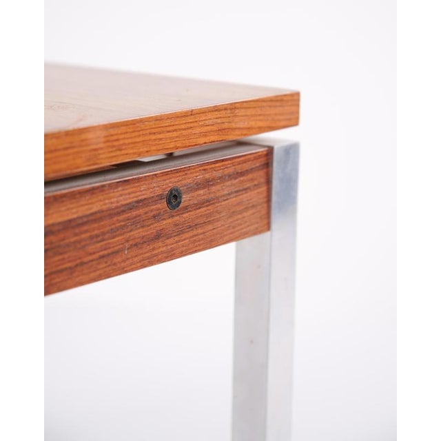 Brown Side Table in Rosewood and Aluminium, 1960s For Sale - Image 8 of 10