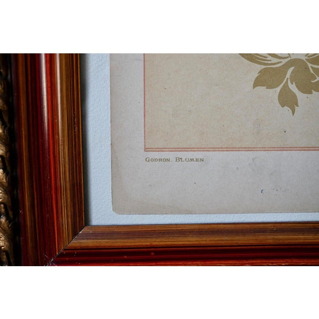 1920s Piloty & Loehle, Godron Bouquet, 1920s, Chromolithograph, Framed For Sale - Image 5 of 10