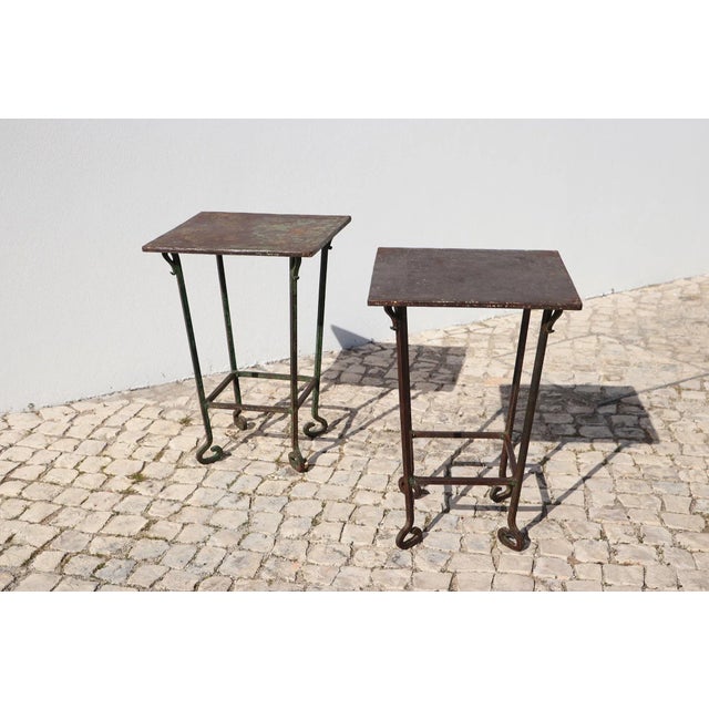 19th Century Baroque Wrought Iron Tables, Portuguese - Set of Two For Sale - Image 4 of 12