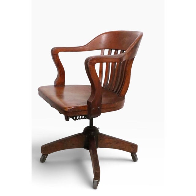 Antique Bank of England Jury Style Swivel Tilt Desk Chair For Sale - Image 16 of 16