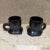 Modern Pottery Coffee Mugs by Unknown Artist, Textured Black, 1983 For Sale - Image 12 of 12