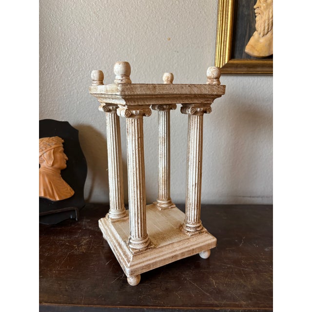 Vintage Pair of Italian Neoclassical Manner Grand Tour Revival Architectural Miniature Temples For Sale - Image 4 of 9