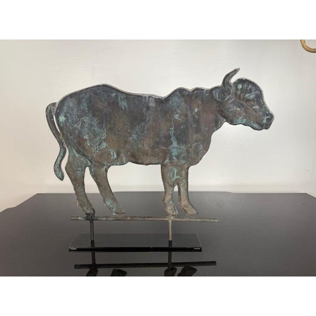 19th Century American Copper Bull Weathervane, Hand-Crafted Folk Art For Sale - Image 11 of 12