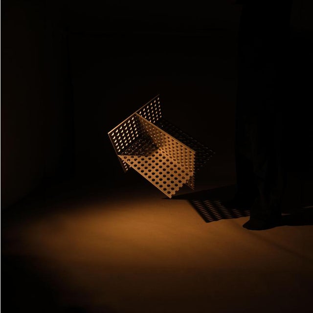 Brown Partial Presence Aluminium Side Table by Bureau of Entropy For Sale - Image 8 of 10