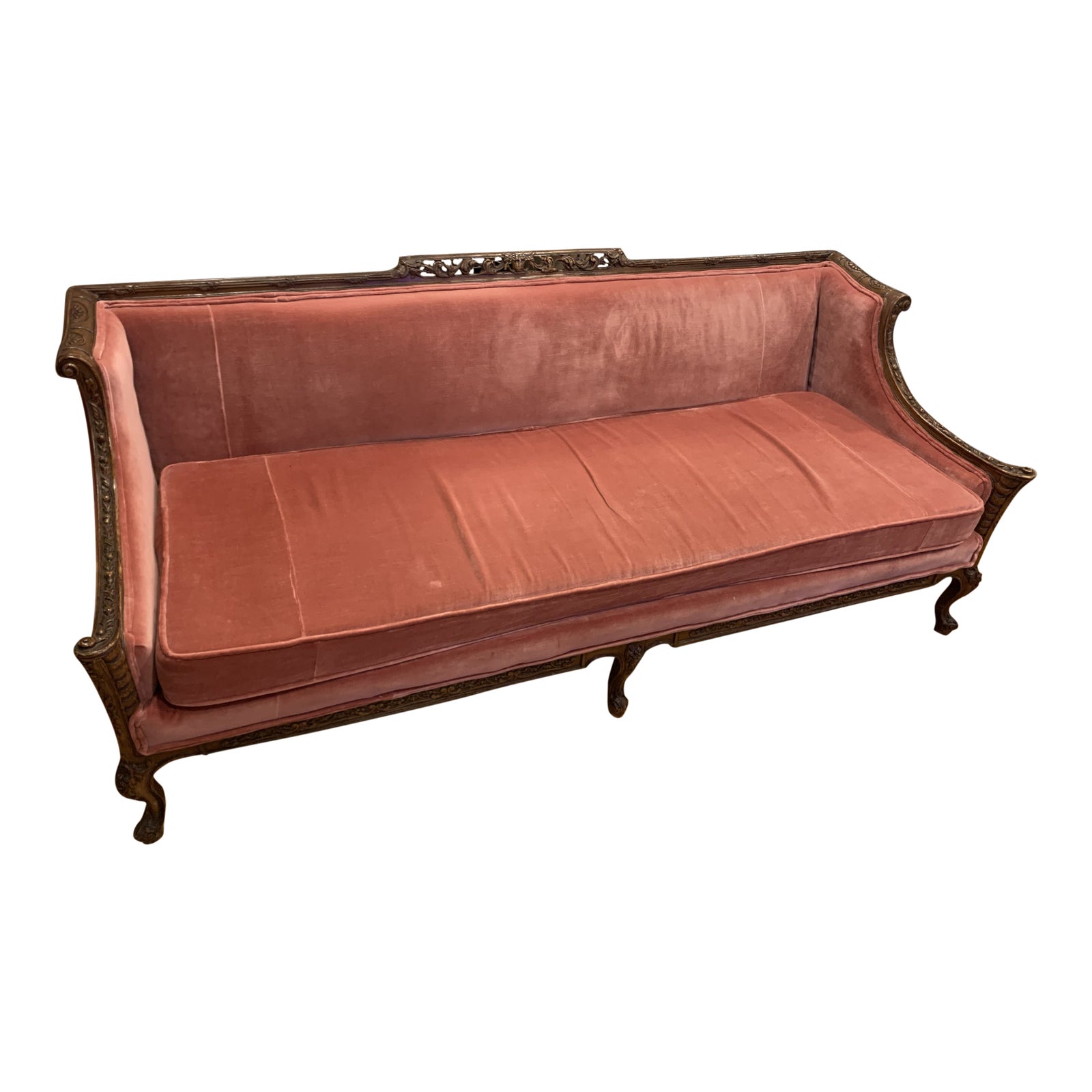 Vintage Pink Victorian Velvet Couch Chairish