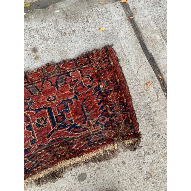 Navy Blue 1870s, Handmade Antique Collecitble Afghan Ersari Rug 2.1' X 3.3' For Sale - Image 8 of 8