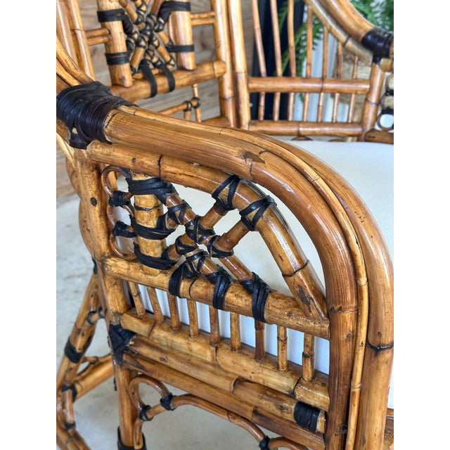 Mid-20th Century Restored Refinished Rattan Fretwork Chippendale Side ...