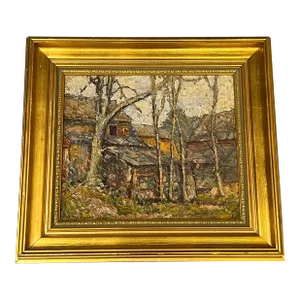 Edouard Franke "Chatham Mass, Farmscape" Antique American Impressionist Oil on Canvas