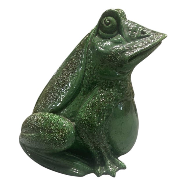 Large Mid-Century Modern Style Italian Ceramic Frog Garden Sculpture For Sale