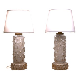 Large Glass Table Lamps by Henrik Blomqvist for Tranås Stilarmatur, 1960s, Set of 2 For Sale