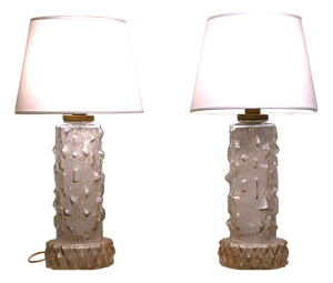 Large Glass Table Lamps by Henrik Blomqvist for Tranås Stilarmatur, 1960s, Set of 2