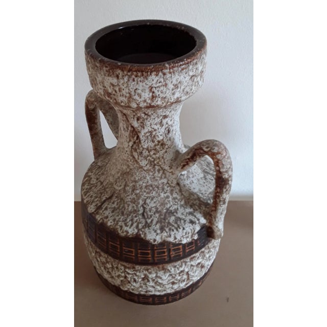 Vintage Braun Beige Ceramic Vase with Double Handle, 1970s For Sale - Image 3 of 5