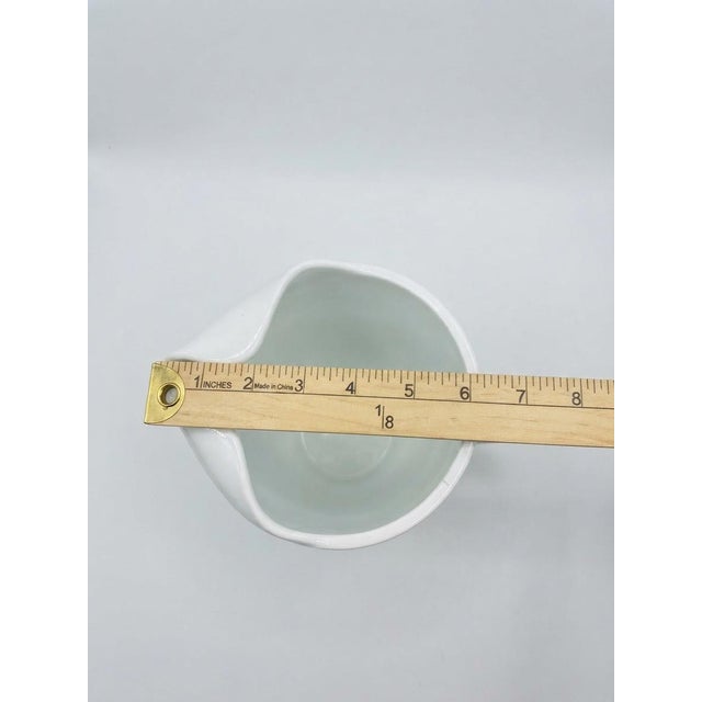 Farmhouse Vintage Milk Glass Footed Pitcher With Embossed Grape and Vine Pattern For Sale - Image 3 of 6