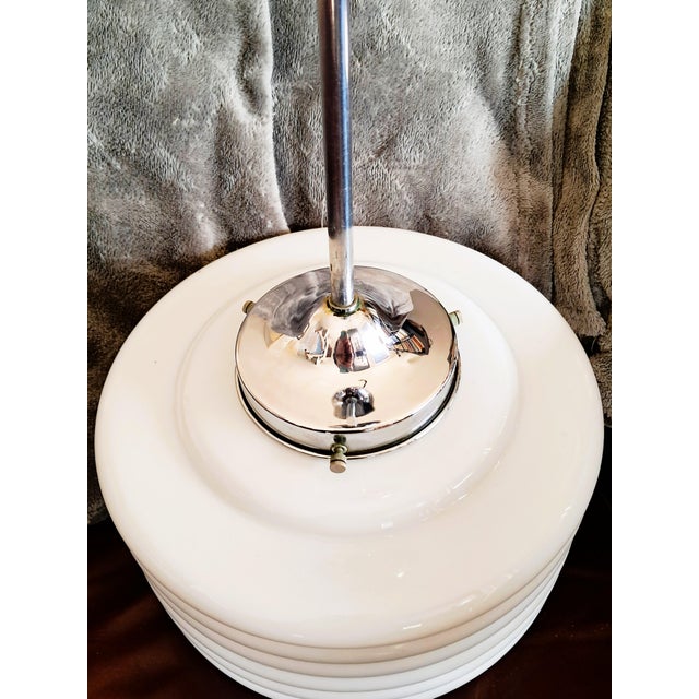 Art Deco Pendant Light in Opaline Glass, 1920s For Sale - Image 9 of 11