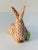 Figurative Vintage Herend Hand Painted Figurine "Pair of Rabbits With Corn" in Red Fishnet Design For Sale - Image 3 of 7