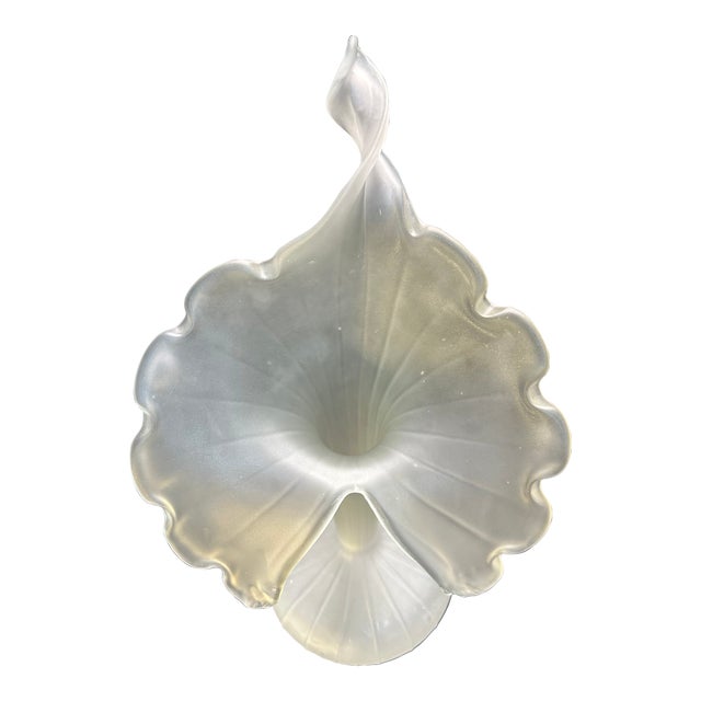 Mid-Centery Modern Italian Stelvia Frost Glass Jack in the Pulpit Vase For Sale