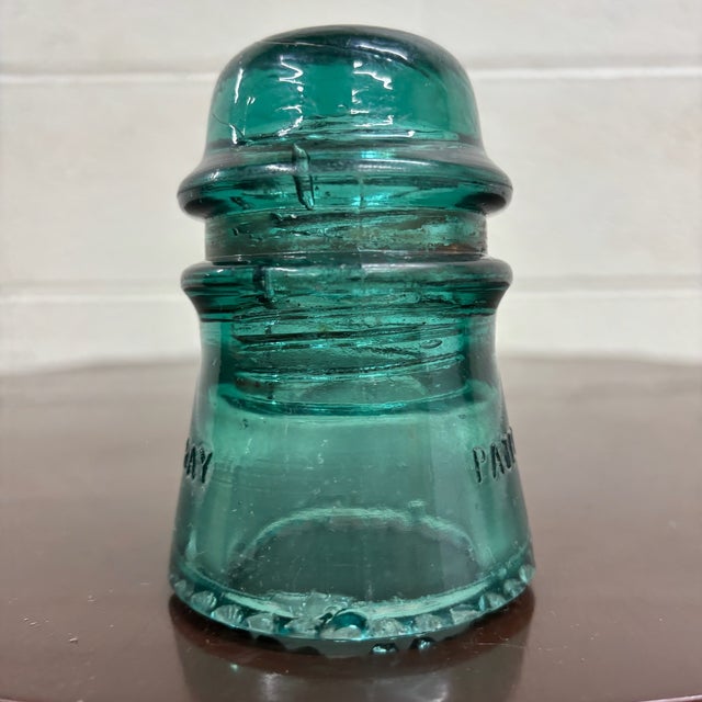 Early 20th Century Antique Hemingray Teal Glass Insulator For Sale - Image 5 of 6
