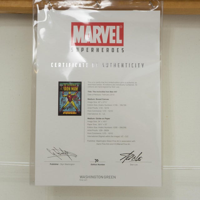 A large limited edition boxed canvas, signed and numbered by Marvel Comics legend Stan Lee. Excellent investment value....