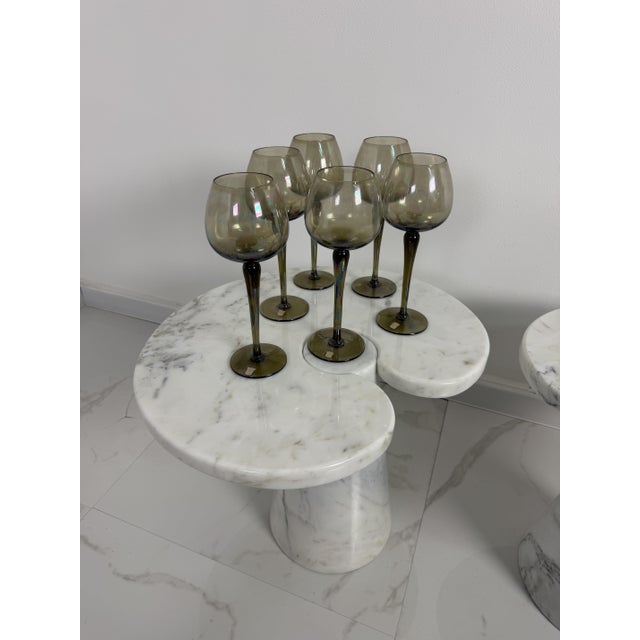 Luminescent Smoke Grey Wine Glasses, 1940s, Set of 6 For Sale - Image 10 of 12