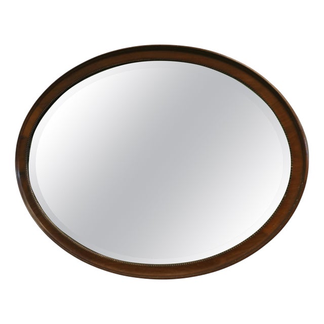 Large Victorian Mahogany Oval Mirror For Sale