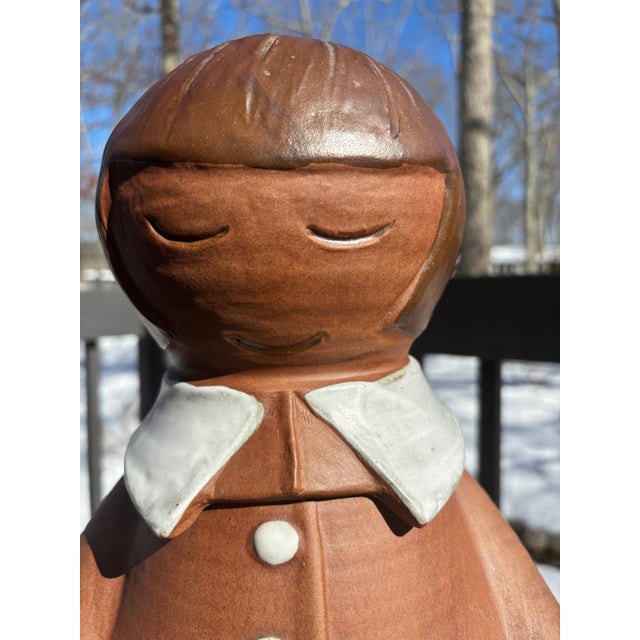 Mid-Century Modern Rare Vintage MCM Stoneware Designs West Young Girl Cookie Jar California Art Pottery Movement For Sale - Image 3 of 8