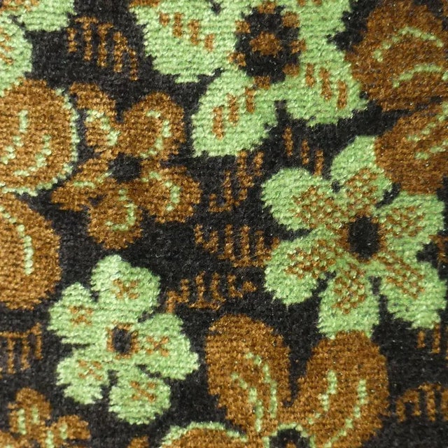 Textile Table Lamp with Luminous Floral Shade in Green Brown, 1070s For Sale - Image 7 of 9