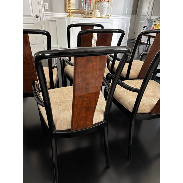 Black Drexel Heritage “Profiles” Dining Chairs- Set of 6 For Sale - Image 8 of 12