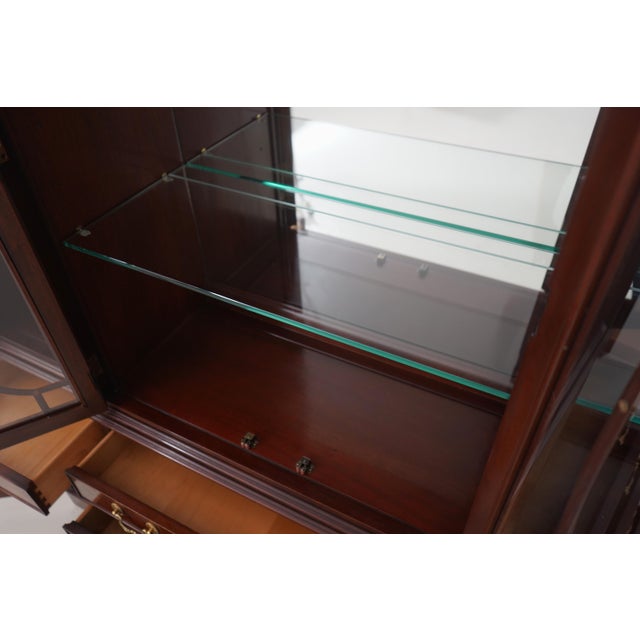 Wood Harden Mahogany 4 Door Breakfront China Cabinet For Sale - Image 7 of 18