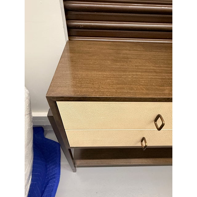 Arteriors Nora Console — Eucalyptus, Ivory Leather & Brass For Sale - Image 10 of 10